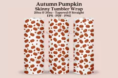 Autumn Pumpkin skinny tumbler sublimation wrap with high resolution 300 DPI and transparant background perfect for 20oz and 30oz skinny tumbler