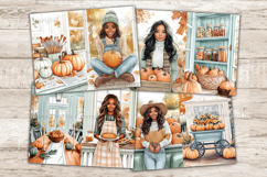GlamArtZhanna, Autumn Pumpkin Junk Journal Pages, African American Collage, Fall Junk Journal Pages, Pumpkin Spice Scrapbook Kit, Autumn Junk Journal Paper, Cozy Fall Digital Collage Sheet, Harvest Junk Journal Kit, Fall Ephemera, Autumn Barn Journal Prin