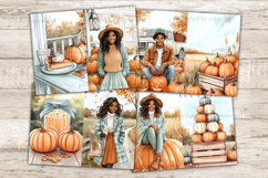 GlamArtZhanna, Autumn Pumpkin Junk Journal Pages, African American Collage, Fall Junk Journal Pages, Pumpkin Spice Scrapbook Kit, Autumn Junk Journal Paper, Cozy Fall Digital Collage Sheet, Harvest Junk Journal Kit, Fall Ephemera, Autumn Barn Journal Prin