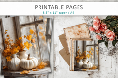 autumn junk journal pages, pumpkin paper Product Image 6