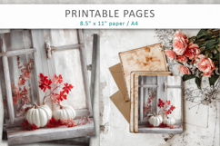 pumpkins junk journal pages, autumn scrapbook paper Product Image 6