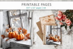 pumpkin junk journal, fall digital paper Product Image 7