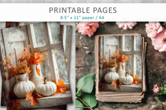 autumn printable papers, pumpkin collage sheet Product Image 3