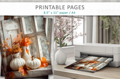 autumn printable papers, pumpkin collage sheet Product Image 4