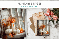 autumn printable papers, pumpkin collage sheet Product Image 5