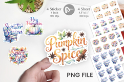 Autumn Pumpkin Spice Quotes Sticker Product Image 1
