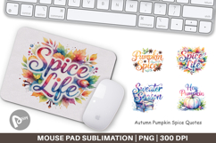 Autumn Pumpkin Spice Quotes Mouse Pad Product Image 1