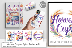 Autumn Pumpkin Spice Quotes Digital Paper Product Image 1