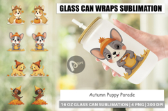 Glass Can Autumn Puppy Parade Product Image 1