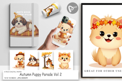 Digital Paper Autumn Puppy Parade Product Image 1