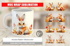 Mug Wrap Design Autumn Rabbit Watercolor Product Image 1
