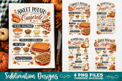 Autumn Kitchen Recipes Towels PNG Sublimation Designs 4 File Product Image 2