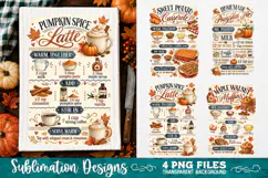 Autumn Kitchen Recipes Towels PNG Sublimation Designs 4 File Product Image 3