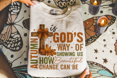 Autumn Png, Christian Png, Thanksgiving Png, Fall Cross PNG Product Image 4