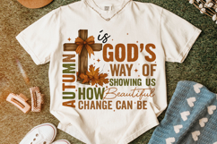 Autumn Png, Christian Png, Thanksgiving Png, Fall Cross PNG Product Image 5