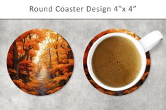 Autumn Forest Round Coaster, kitchen decor Product Image 1