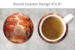 Autumn Round Coaster, autumn circle Product Image 1