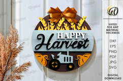 Autumn Round Signs Bundle Laser Cut. Fall wall decor SVG Product Image 12