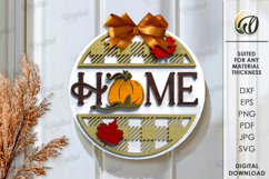 Autumn Round Sign Laser Cut. Fall wall decor SVG Product Image 1