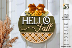 Autumn Round Signs Bundle Laser Cut. Fall wall decor SVG Product Image 8