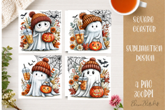 Autumn Scarecrow Coaster PNG | Watercolor Fall Scarecrow Product Image 1