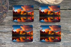 Autumn Scenery -4&quot; Coaster Sublimation - PNG Design Product Image 1