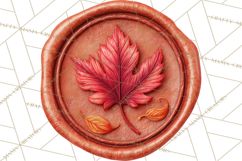 Fall Thanksgiving Wax Seal Clipart PNG Mini World Product Image 2