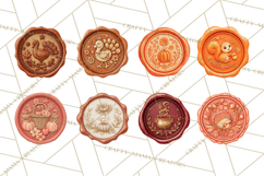 Fall Thanksgiving Wax Seal Clipart PNG Mini World Product Image 5