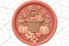 Fall Thanksgiving Wax Seal Clipart PNG Mini World Product Image 2