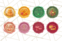 Fall Thanksgiving Wax Seal Clipart PNG Mini World Product Image 2