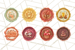 Fall Thanksgiving Wax Seal Clipart PNG Mini World Product Image 4