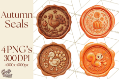 Fall Thanksgiving Wax Seal Clipart PNG Mini World Product Image 1