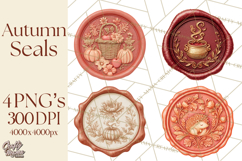 Fall Thanksgiving Wax Seal Clipart PNG Mini World Product Image 1