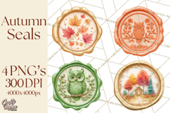 Fall Thanksgiving Wax Seal Clipart PNG Mini World Product Image 1
