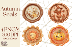 Fall Thanksgiving Wax Seal Clipart PNG Mini World Product Image 1