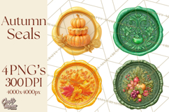 Fall Thanksgiving Wax Seal Clipart PNG Mini World Product Image 1