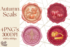 Fall Thanksgiving Wax Seal Clipart PNG Mini World Product Image 1