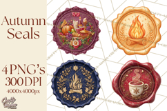 Fall Thanksgiving Wax Seal Clipart PNG Mini World Product Image 1