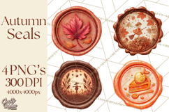 Fall Thanksgiving Wax Seal Clipart PNG Mini World Product Image 1