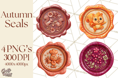 Fall Thanksgiving Wax Seal Clipart PNG Mini World Product Image 1