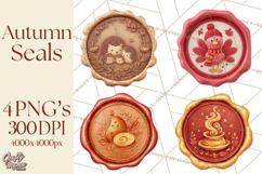 Fall Thanksgiving Wax Seal Clipart PNG Mini World Product Image 1