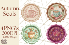 Fall Thanksgiving Wax Seal Clipart PNG Mini World Product Image 1