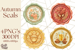 Fall Thanksgiving Wax Seal Clipart PNG Mini World Product Image 1