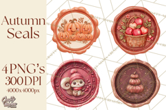 Fall Thanksgiving Wax Seal Clipart PNG Mini World Product Image 1