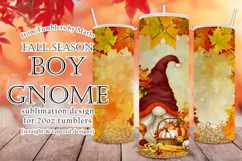 Fall Tumbler | Fall Season Boy Gnome 20oz Tumbler Design Product Image 1