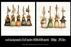 Autumn Backgrounds, Halloween Backgrounds, Witch&#039;s Brooms Product Image 2