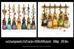Autumn Backgrounds, Halloween Backgrounds, Witch&#039;s Brooms Product Image 3