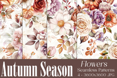 Autumn Floral Pattern, Fall Flowers Seamless Patterns, s10 Product Image 1