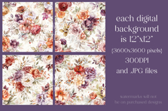 Autumn Floral Pattern, Fall Flowers Seamless Patterns, s21 Product Image 2