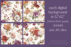 Autumn Floral Pattern, Fall Flowers Seamless Patterns, s40 Product Image 2